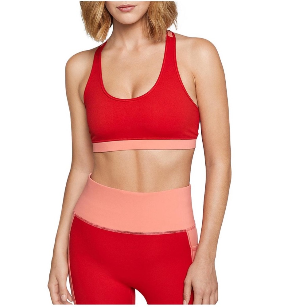 Four Laps Infinity sports bra in red velvet strawberry&black M